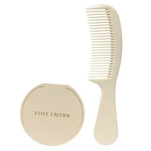 Vintage Estee Lauder Comb Cream 6" Matching Mirror Compact Set‎ Purse Size